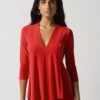 Joseph Ribkoff Asymmetric Tunic Style: 161066TT - RED