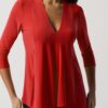 Joseph Ribkoff Asymmetric Tunic Style: 161066TT - RED - Image 2