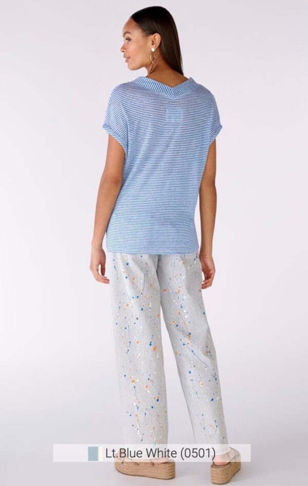Oui Fine Stripe T-Shirt Style 78692 - Blue/White - Image 8