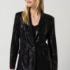 Joseph Ribkoff Stretch Knit Sparkly Blazer Style 234240 - Black