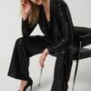 Joseph Ribkoff Stretch Knit Sparkly Blazer Style 234240 - Black - Image 2