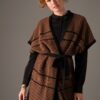 Oversized Short Sleeved Kimono Style Cardigan - Black/Cognac - Image 3