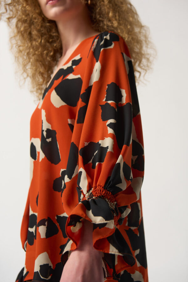 Joseph Ribkoff Animal Print Top Style 233201 - Tandoori - Image 5
