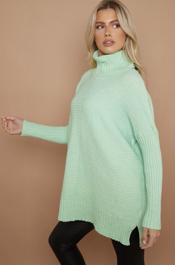 Ribbed Jumper - Pale Green - Image 3