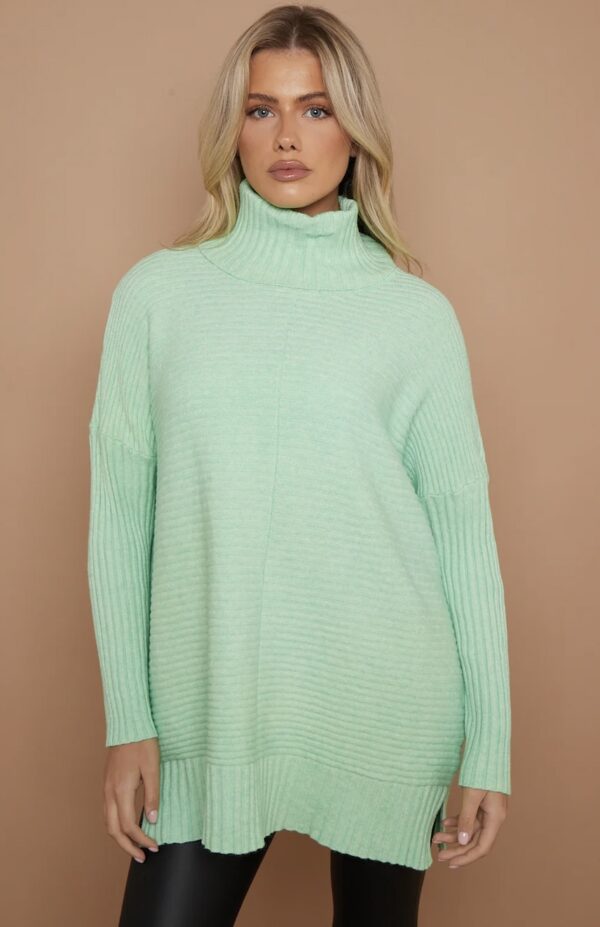 Ribbed Jumper - Pale Green - Image 2