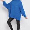 Chunky Knit Plain Jumper - Peacock Blue - Image 2