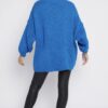 Chunky Knit Plain Jumper - Peacock Blue - Image 3