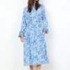 Floral Button-Up Viscose Dress by Soya Concept - Blue