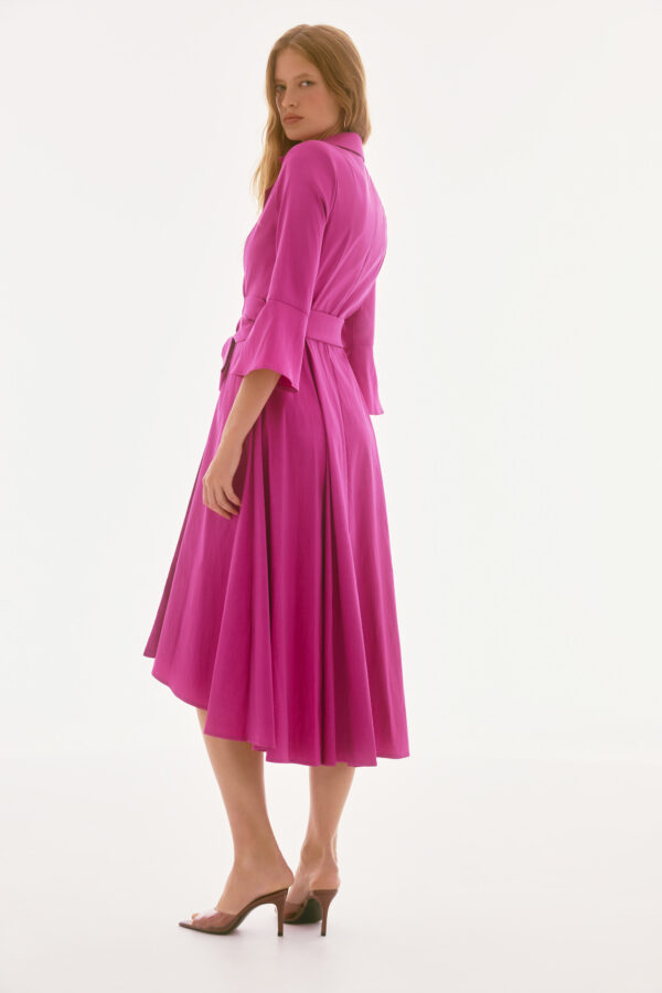 Stretch Taffeta High Low Wrap Dress - Style 251727 - Image 3