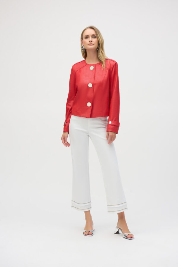 Foiled Faux Suede Boxy Jacket - Style 252918 - Image 2