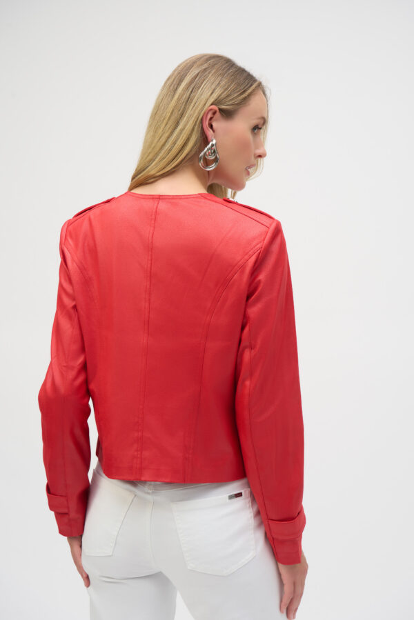 Foiled Faux Suede Boxy Jacket - Style 252918 - Image 4